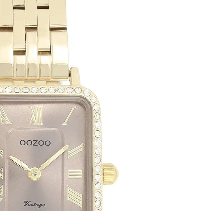 OOZOO Vintage Damenuhr In Gold Und Taupe C20415