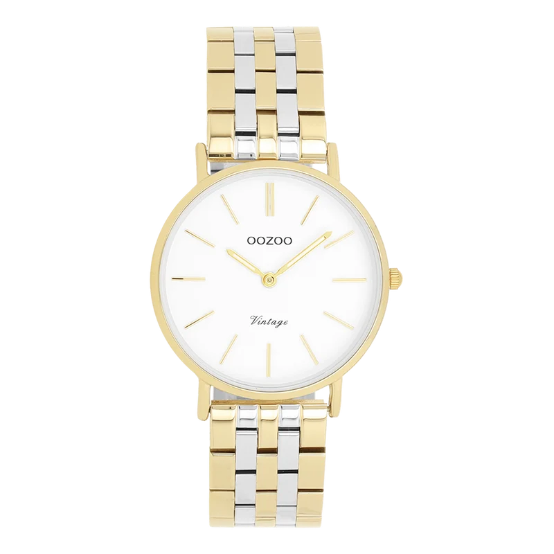 OOZOO Vintage Damenuhr In Gold Und Weiß C20407