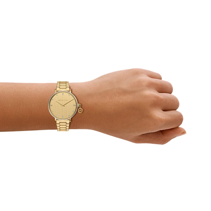 Michael Kors Pyper Round Gold Dial Watch MK7572