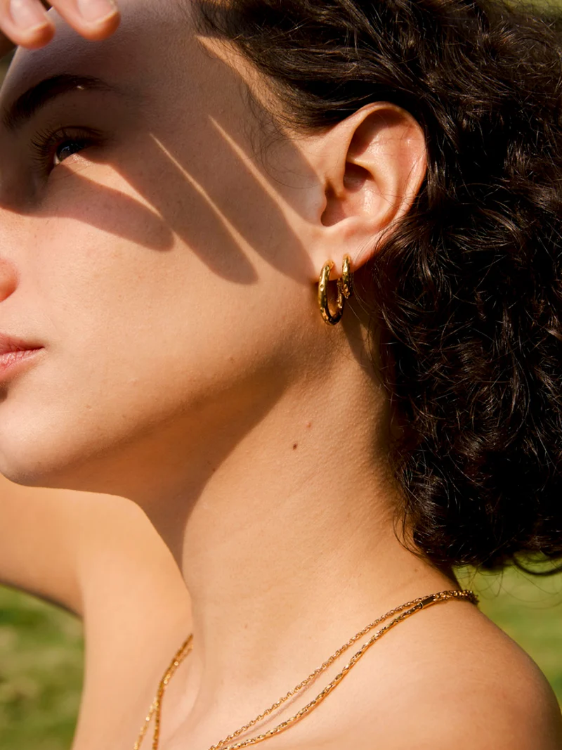 22mm Textured Hoops Ohrringe