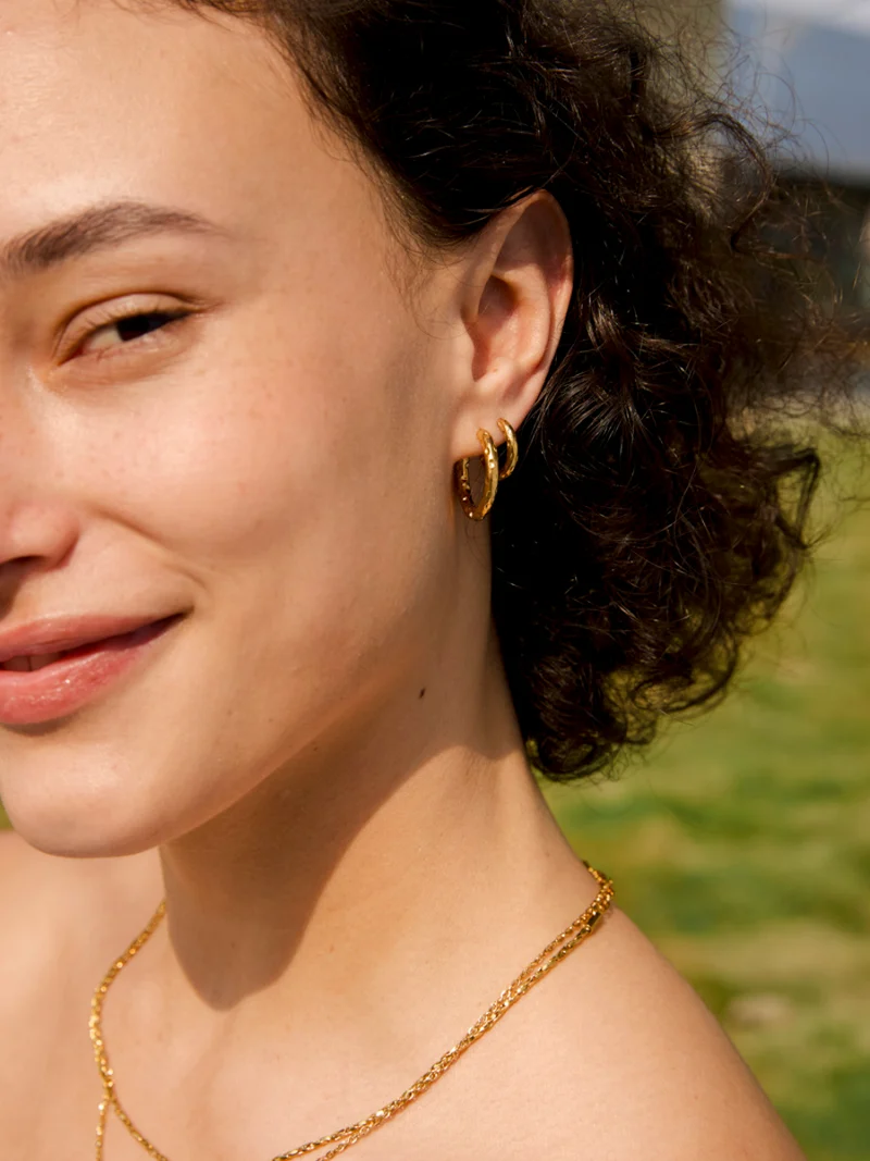 22mm Textured Hoops Ohrringe