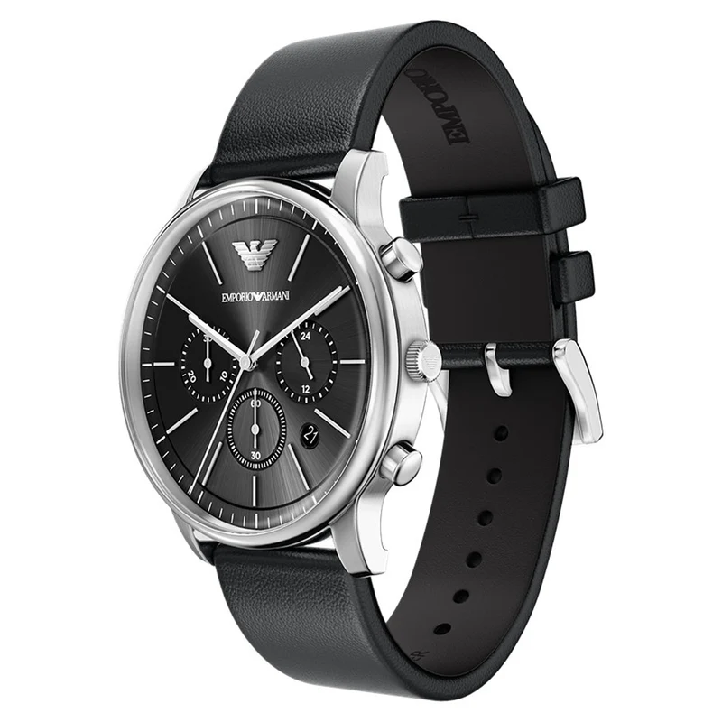Emporio Armani Round Black Dial Watch AR11774