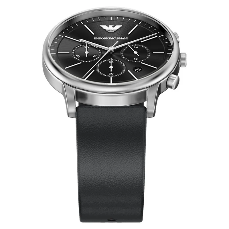 Emporio Armani Round Black Dial Watch AR11774