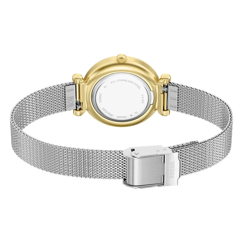 Fossil Carlie Round White Dial Watch ES5463