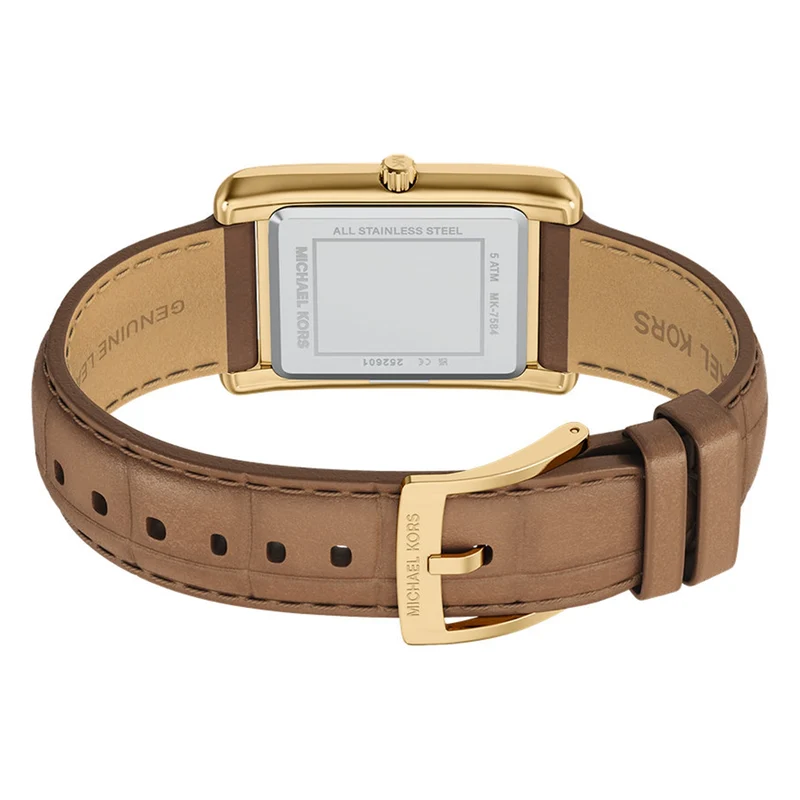 Michael Kors Essex Rectangular Gold Dial Watch MK7584
