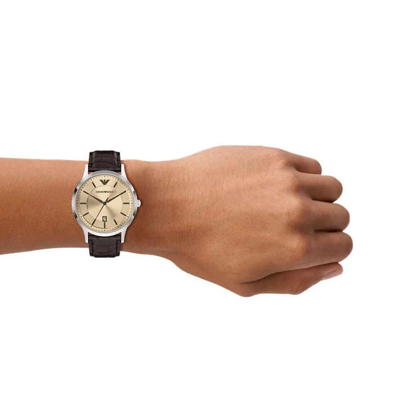 Emporio Armani Round Silver Dial Watch AR11783