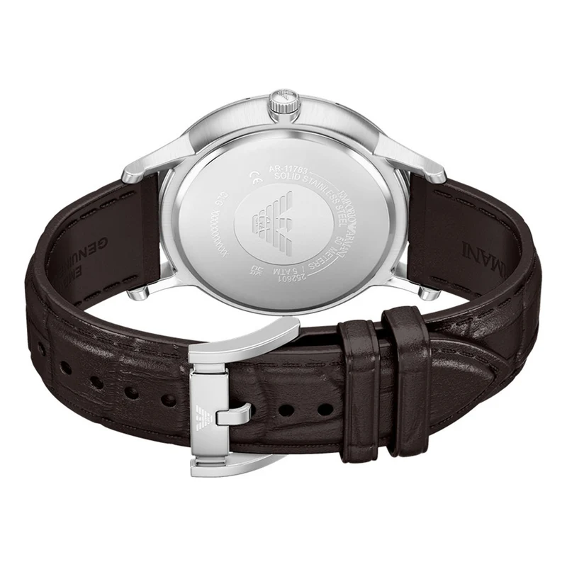 Emporio Armani Round Silver Dial Watch AR11783