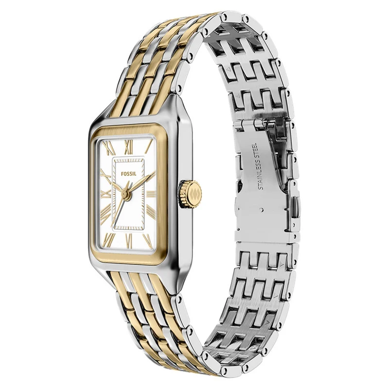 Fossil Raquel Mini Rectangular White Dial Watch ES5468