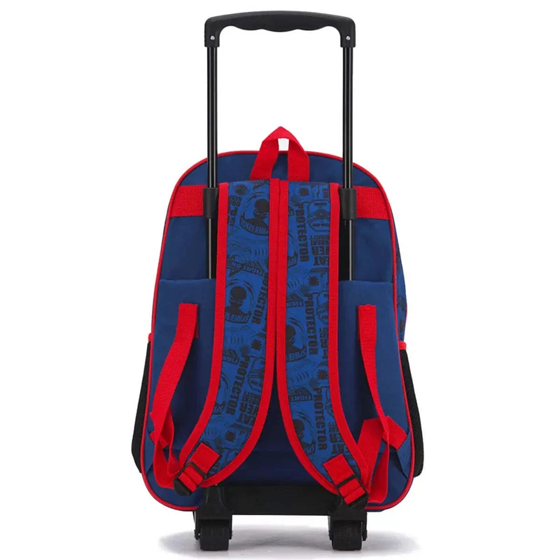 Marvel Spiderman Kids 17" Wheeled Backpack with 3D Front Panel - Blue