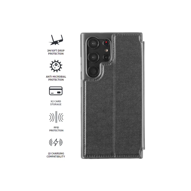 3sixT SlimFolio Phone Case for Samsung Galaxy S23 Ultra - Black