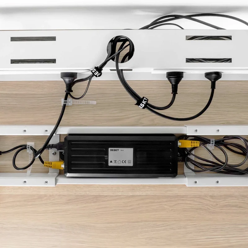Desky Mini Cable & Power Tray 0-Plug Wheat