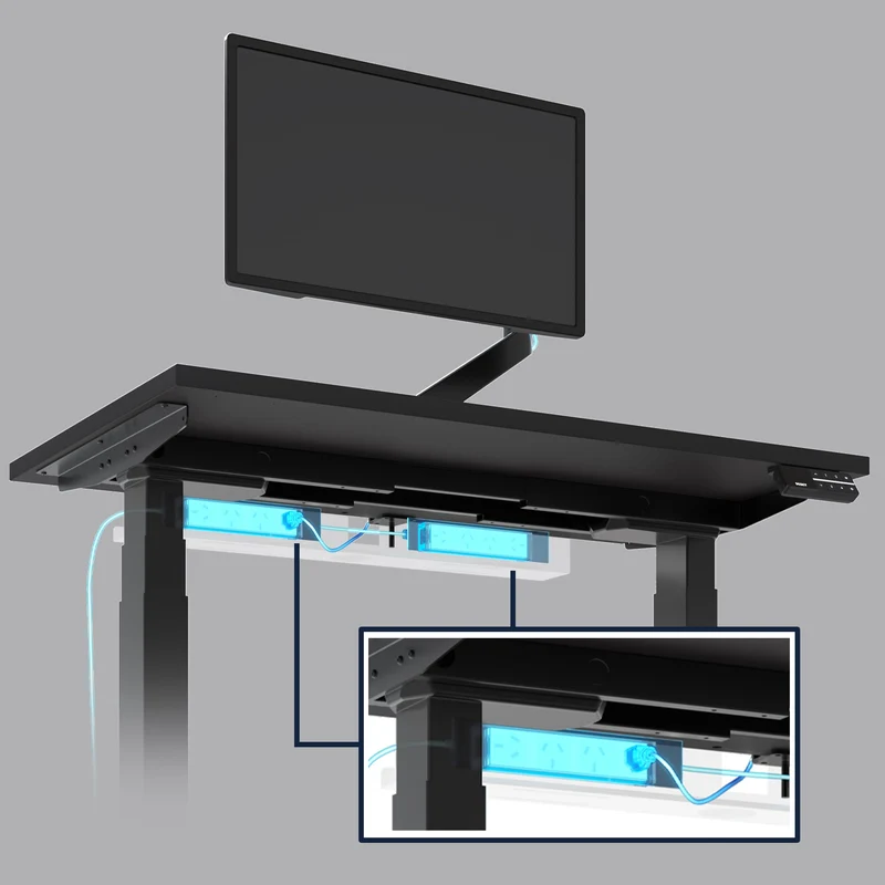 Desky Mini Cable & Power Tray 8-Plug Wheat