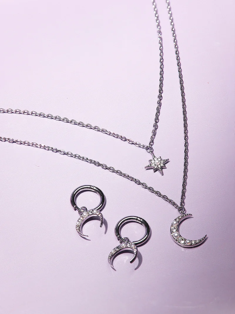 Moon Phase N Star Double Layer Kette