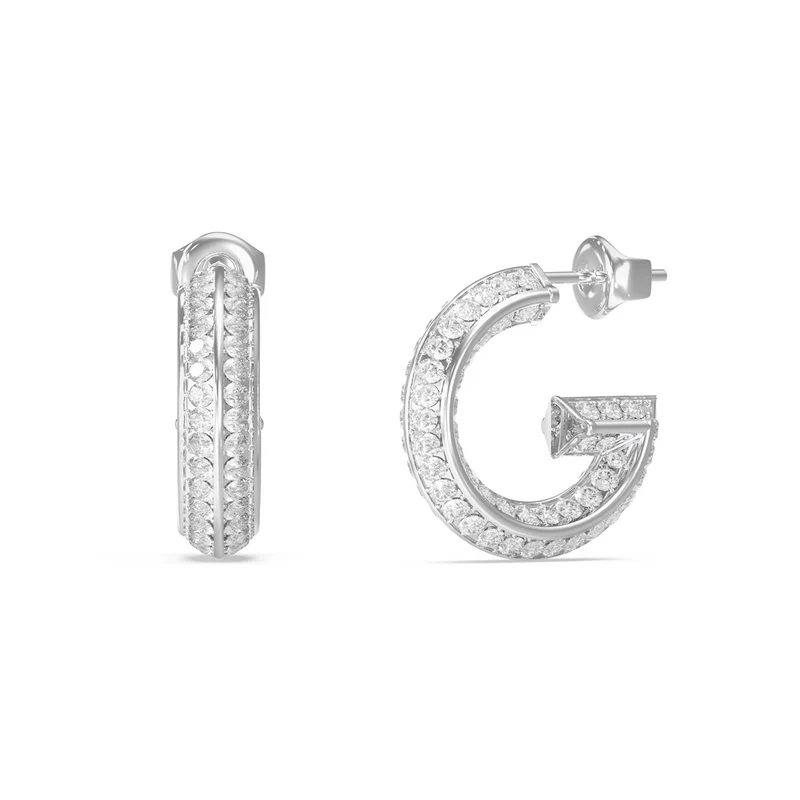 Guess G Crystal Silver Earrings JUBE05444JWRHT-U
