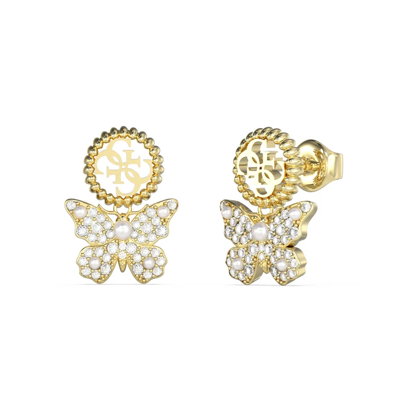 Guess Borboleta Gold-coloured Earrings JUBE06132JWYGT-U
