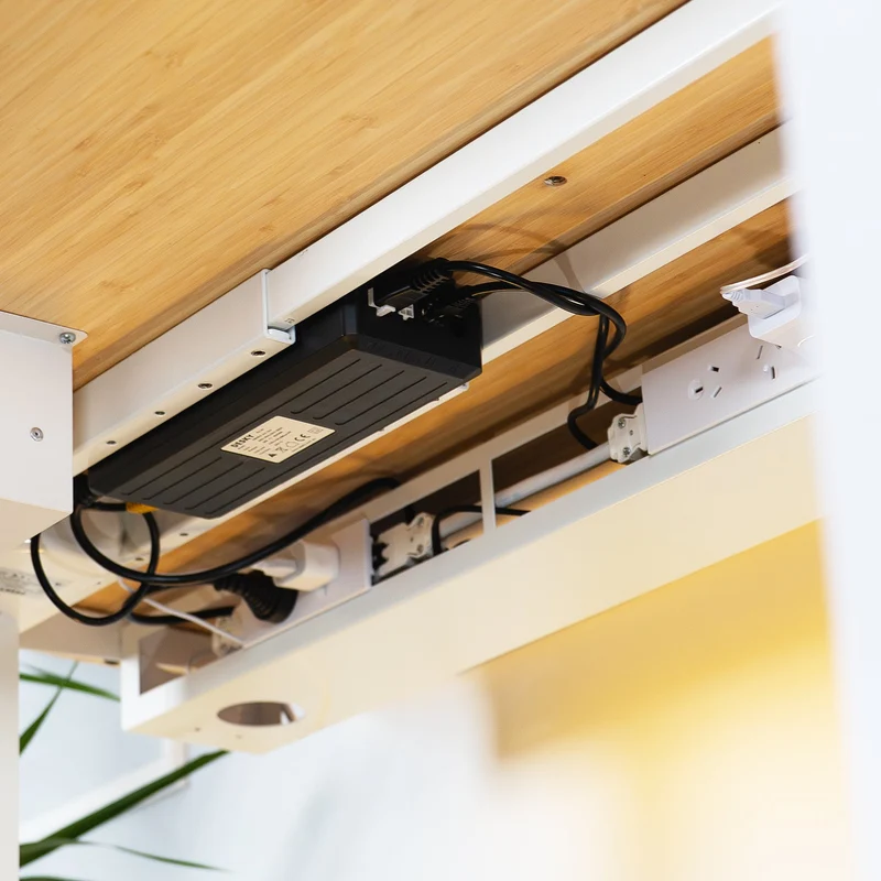 Desky Integrated Cable & Data Channel 4-Plug Wheat