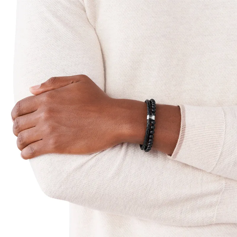 Fossil Zwarte Vintage Casual Armband JF02763040 (Lengte: 18.00 - 19.50 cm)