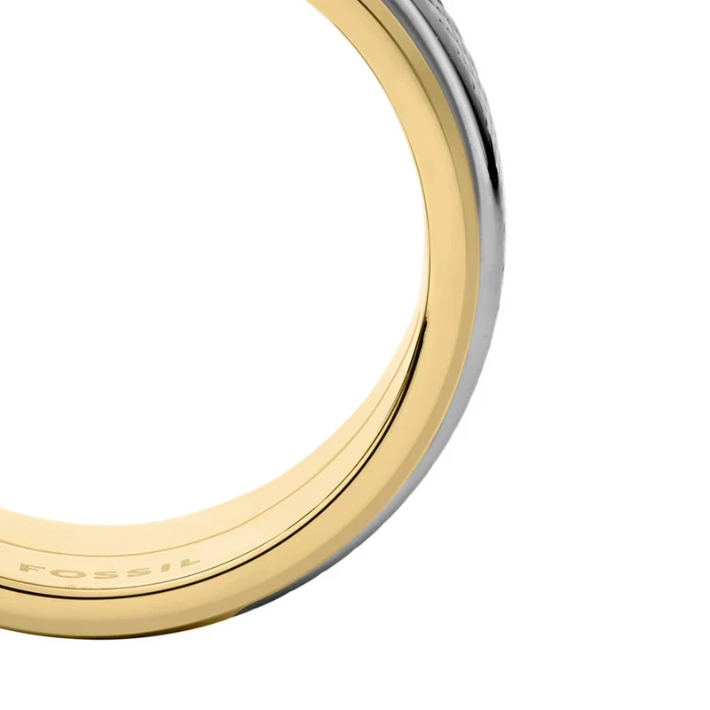 Fossil Knox Silver and Gold Stainless Steel Ring JF049179989