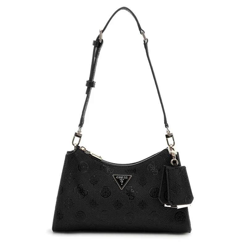 Guess Cresidia Black Logo Top Zip Shoulder Bag HWPD98-88180-BLO