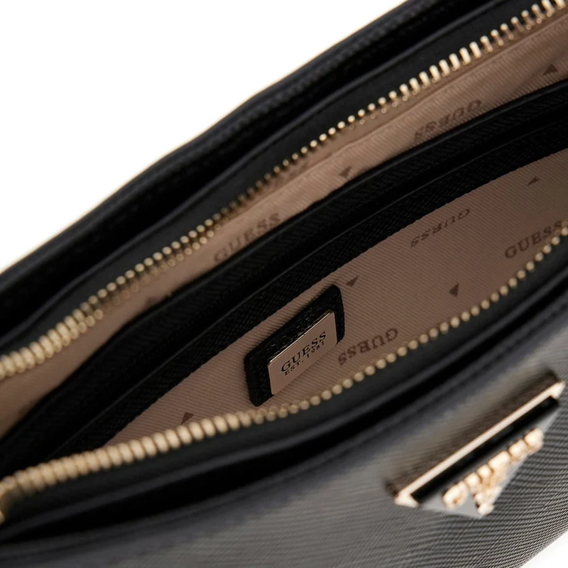 Guess Noelle Black Top Zip Shoulder Bag HWZG96-72180-BLA
