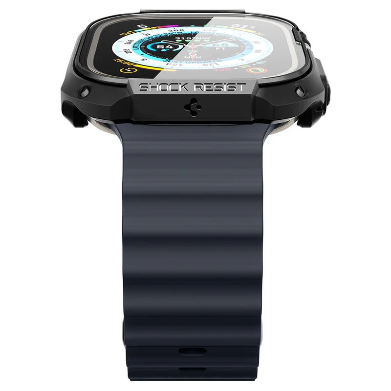 Spigen Apple Watch Ultra 4/3/2/1 49mm Tough Armor Screen Protector Case (Black)