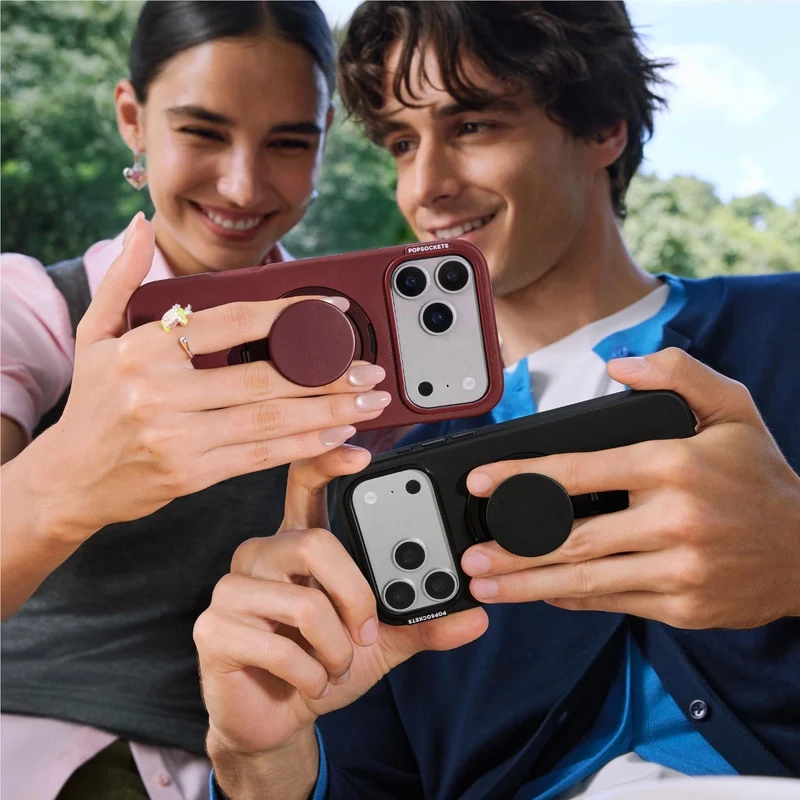 PopSockets Low-Pro MagSafe Protective Case with Built-in Grip Stand for iPhone 18 Pro Max (Burgundy)