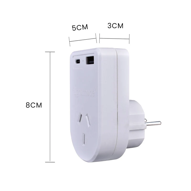 Flight Mode Outbound Travel Adapter Earthed with USB C and A