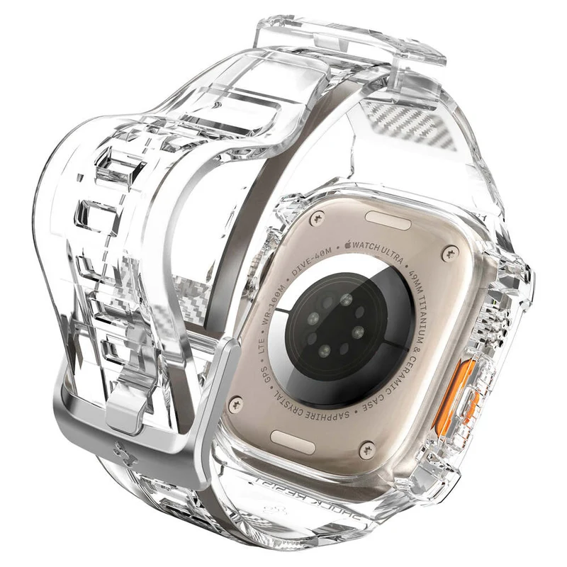 Spigen Apple Watch Ultra 4/3/2/1 49mm Rugged Armor Pro Band Case (Clear)