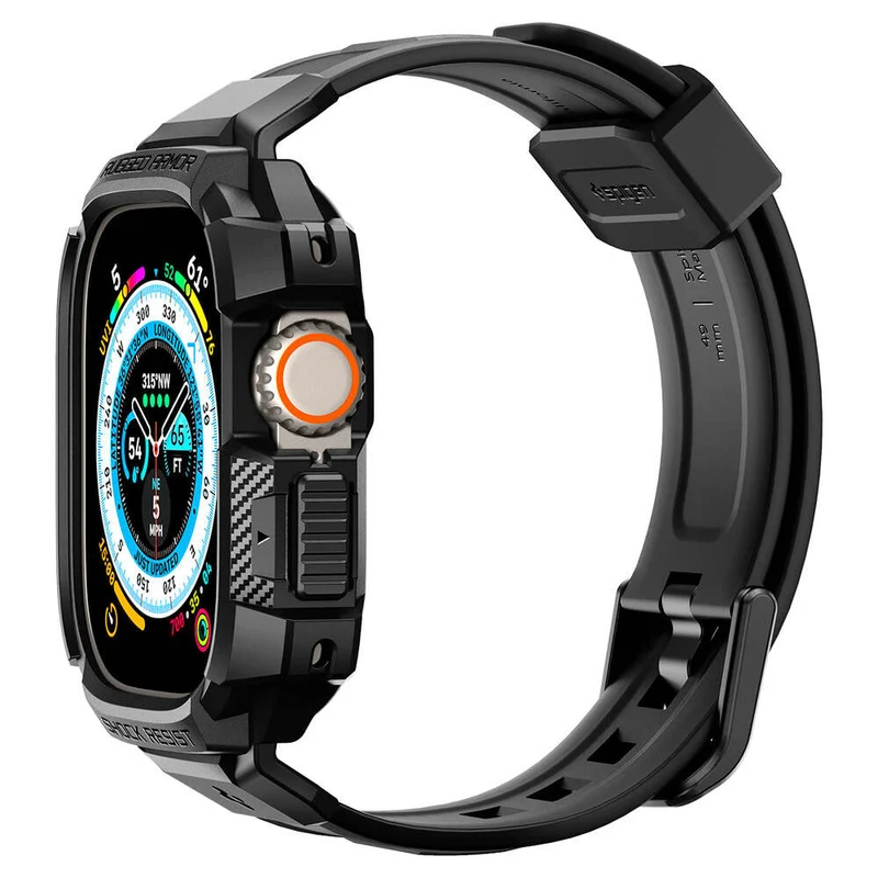 Spigen Apple Watch Ultra 4/3/2/1 49mm Rugged Armor Pro Band Case (Black)