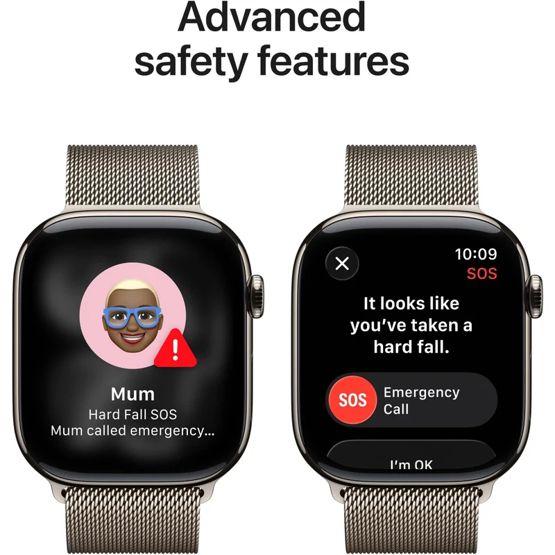 Apple Watch Series 11 46mm Natural Titanium Case GPS + Cellular Natural Milanese Loop (M/L)