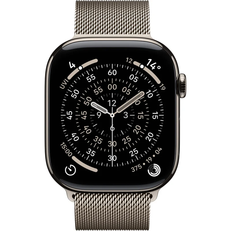 Apple Watch Series 11 46mm Natural Titanium Case GPS + Cellular Natural Milanese Loop (S/M)