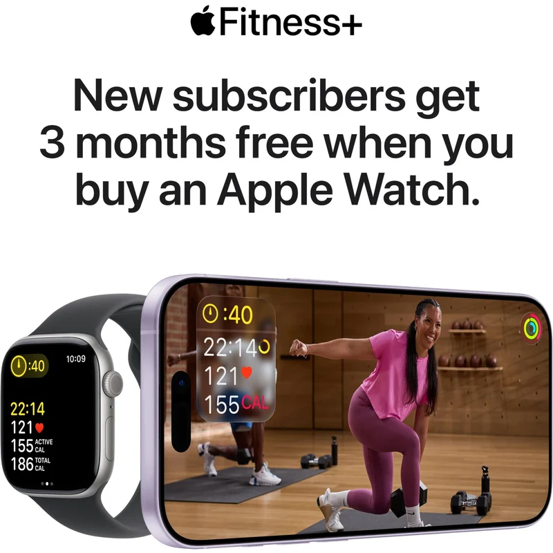 Apple Watch Series 11 46mm Space Grey Aluminium Case GPS + Cellular Sport Band (S/M) [Black]