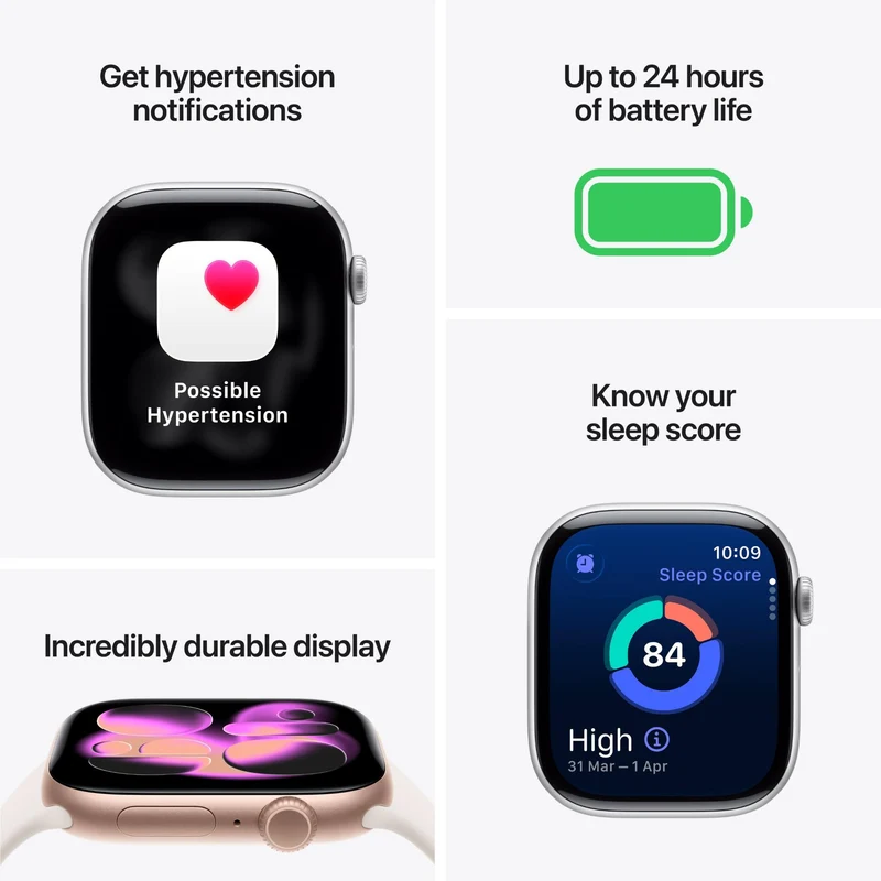 Apple Watch Series 11 42mm Rose Gold Aluminium Case GPS + Cellular Sport Band (M/L) [Light Blush]