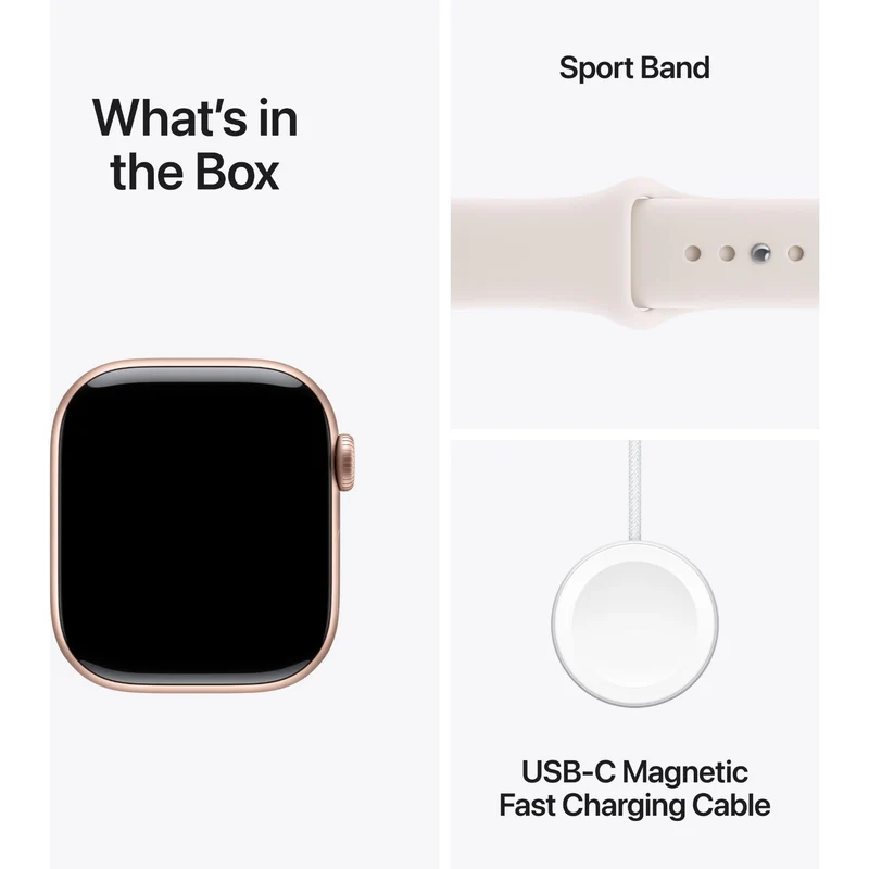 Apple Watch Series 11 42mm Rose Gold Aluminium Case GPS + Cellular Sport Band (M/L) [Light Blush]