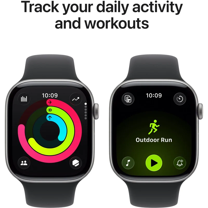 Apple Watch Series 11 46mm Space Grey Aluminium Case GPS Sport Band (S/M) [Black]