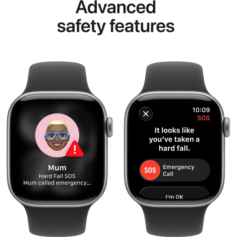 Apple Watch Series 11 42mm Space Grey Aluminium Case GPS Sport Band (M/L) [Black]