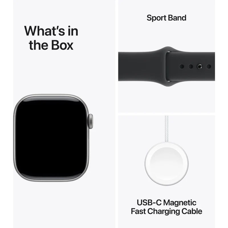 Apple Watch Series 11 42mm Space Grey Aluminium Case GPS Sport Band (M/L) [Black]