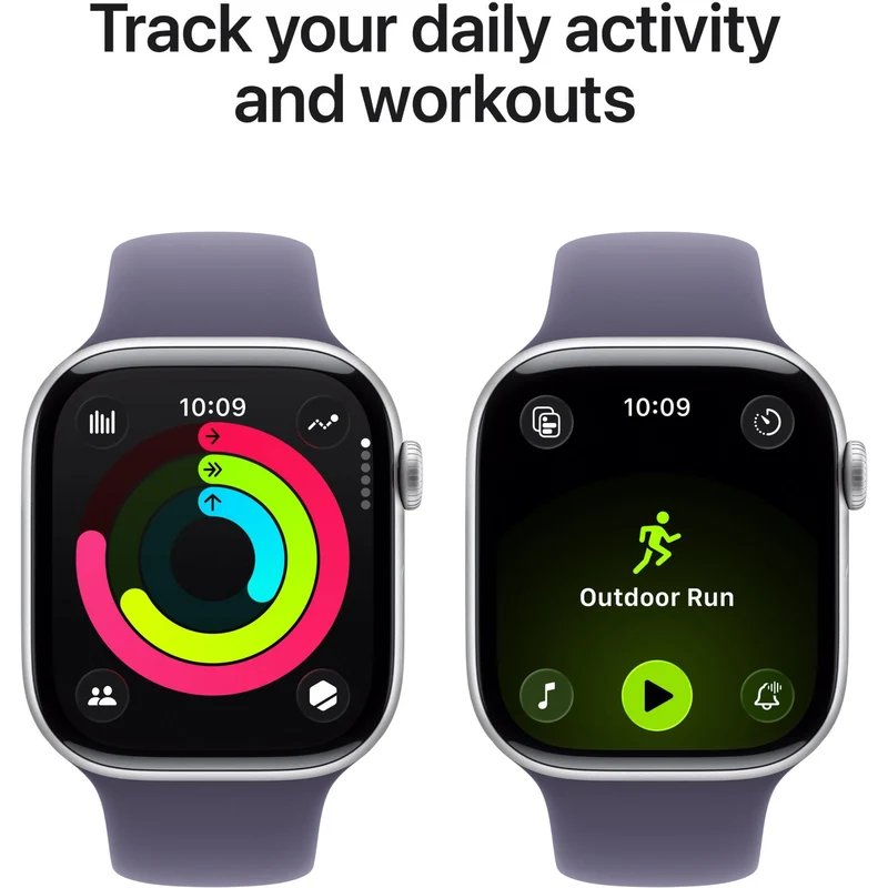 Apple Watch Series 11 46mm Silver Aluminium Case GPS + Cellular Sport Band (M/L) [Purple Fog]
