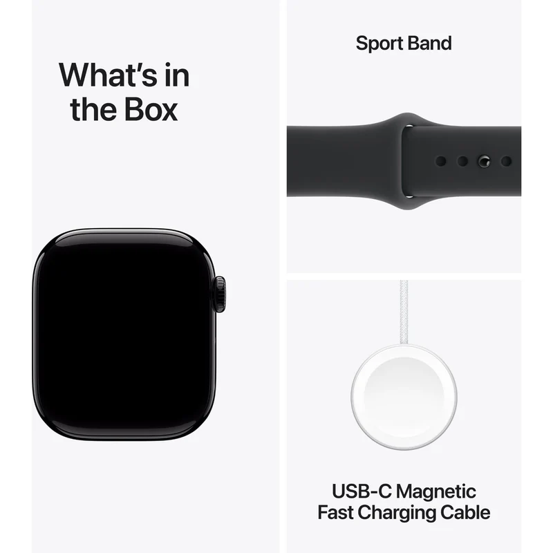 Apple Watch Series 11 42mm Jet Black Aluminium Case GPS Sport Band (M/L) [Black]