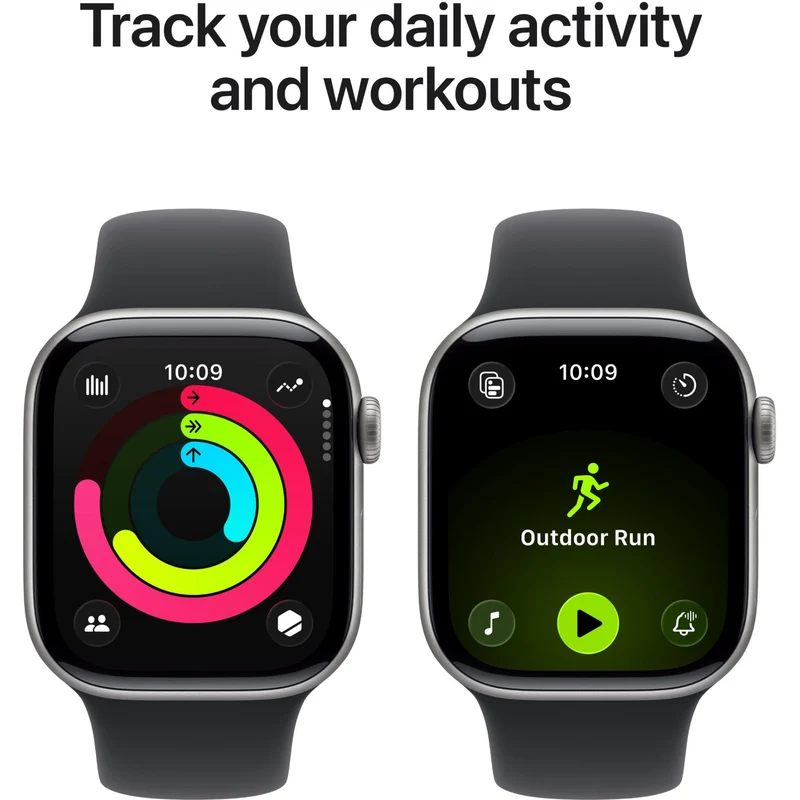 Apple Watch Series 11 42mm Space Grey Aluminium Case GPS + Cellular Sport Band (S/M) [Black]