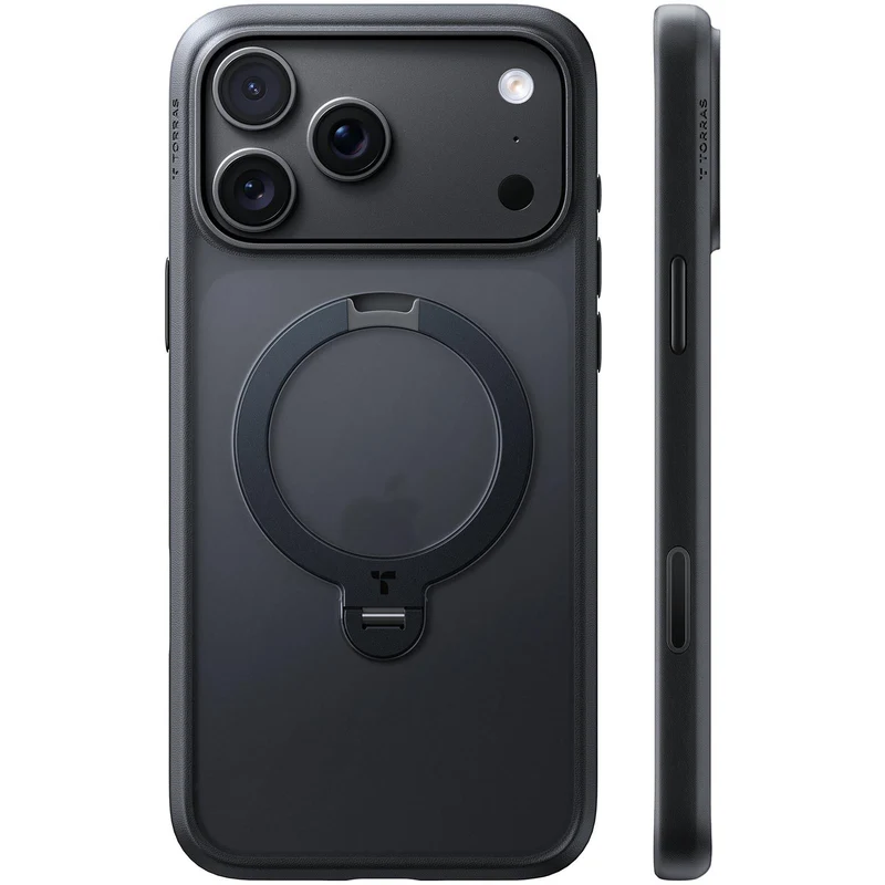 Torras Ostand Q3 Spin Case for iPhone 18 Pro Max (Black)