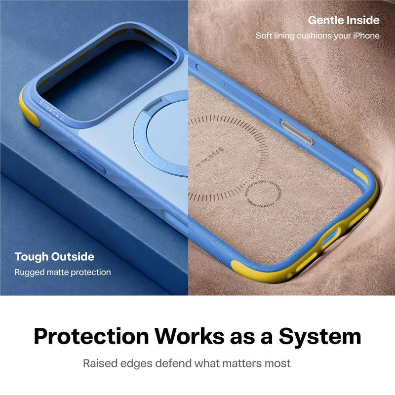 Torras Ostand Q3 Rugged Case for iPhone 18 Pro (Island Blue)