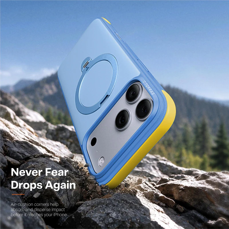 Torras Ostand Q3 Rugged Case for iPhone 18 Pro (Island Blue)