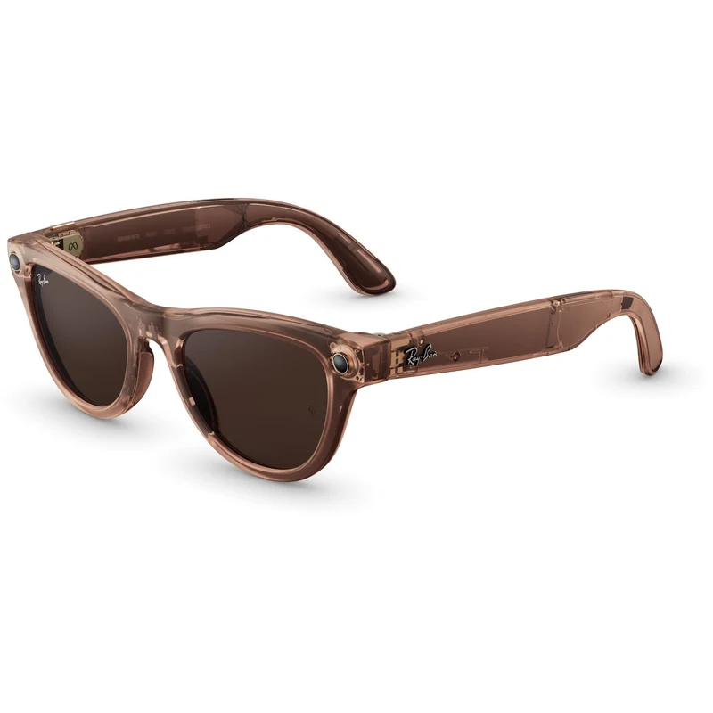 Ray-Ban | Meta Skyler Gen 2 AI Glasses (Shiny Transparent Peach/Transitions Brown)