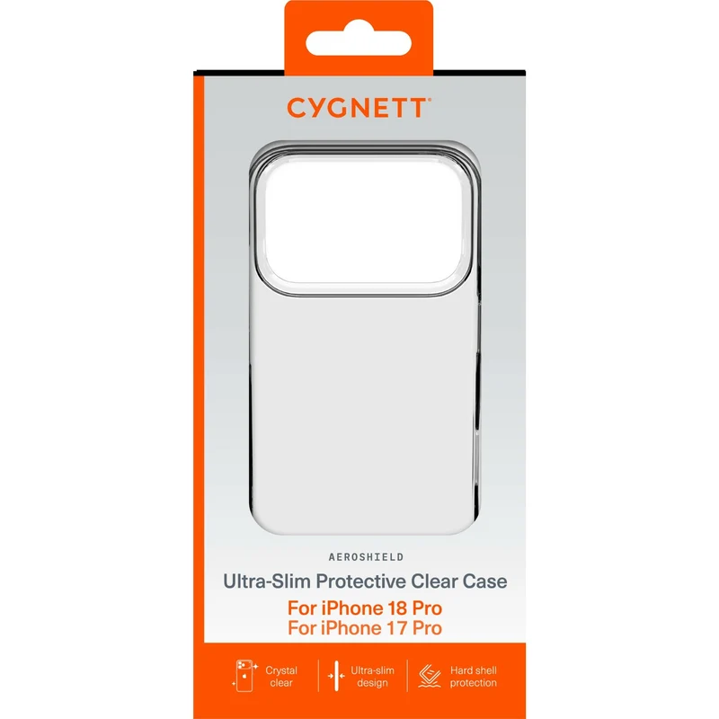 Cygnett AeroShield Slim Clear Case for iPhone 18 Pro/17 Pro