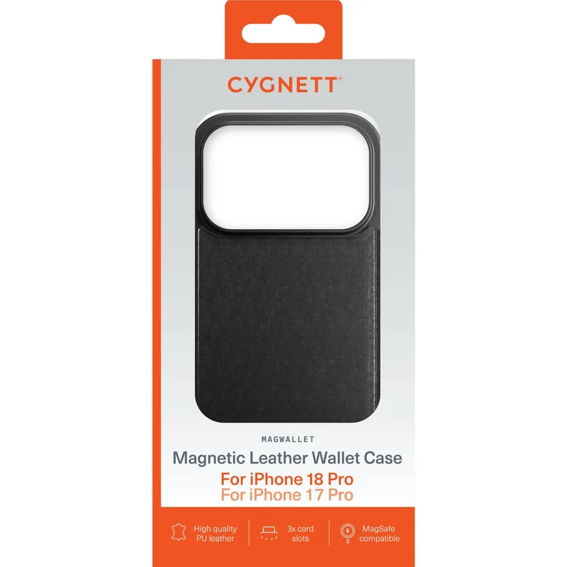 Cygnett MagWallet Wallet Case for iPhone 18 Pro/17 Pro (Black)