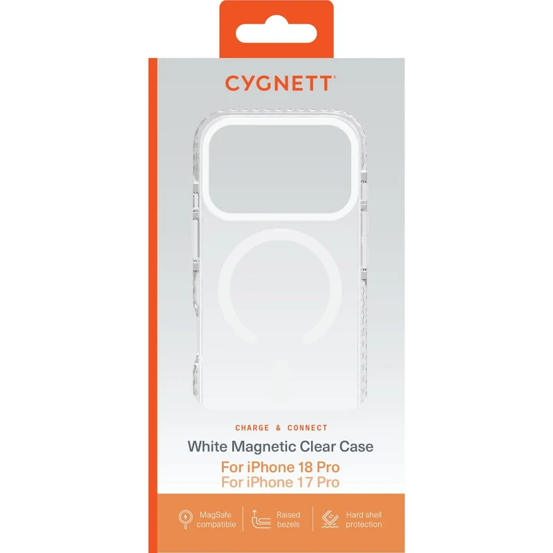 Cygnett Charge and Connect MagSafe Case for iPhone 18 Pro/17 Pro (White)