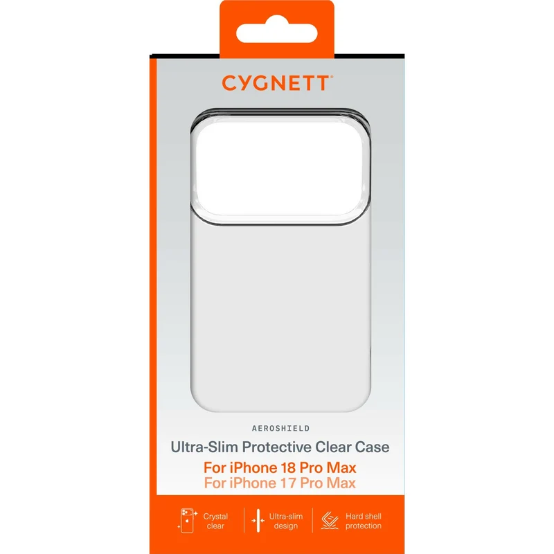 Cygnett AeroShield Slim Clear Case for iPhone 18 Pro Max/17 Pro Max