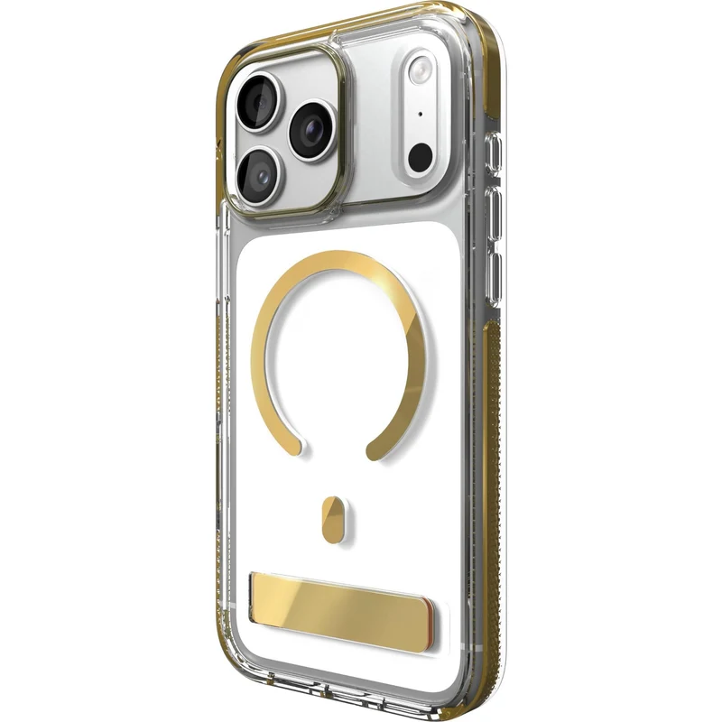ZAGG Santa Cruz Snap KickStand Metallic Case for iPhone 18 Pro Max/17 Pro Max (Gold)