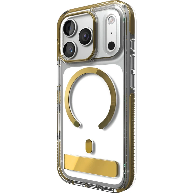 ZAGG Santa Cruz Snap KickStand Metallic Case for iPhone 18 Pro/17 Pro (Gold)